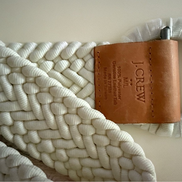 J. Crew Accessories - J.Crew Cream Woven Braided Belt - 2” Size M/L